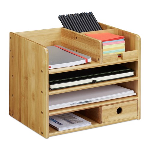 Organiseur bureau bambou - organiseur, de