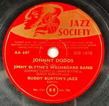 Johnny Dodds Jimmy Blythe's Washboard Band 78 rpm JAZZ SOCIETY AA 607