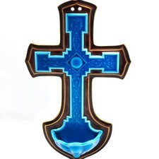 EXCEPTIONNEL BÉNITIER Ancien Céramique SARREGUEMINES Majolica, Art Nouveau/Déco