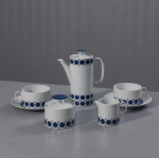 Service à café tête à tête vintage porcelaine Op Art Pop Thomas Rosenthal 1960s