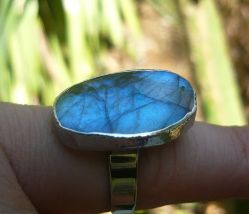 Bague ajustable labradorite - ajustable, en
