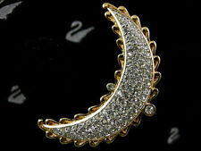 SIGNED SWAROVSKI  MOON  PIN / BROOCH RETIRED RARE