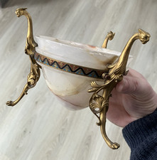 Belle Coupe Onyx Bronze cloisonné signé Barbedienne XIXème