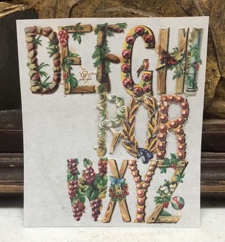 Die cut scrap letters glued - scrap,