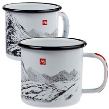 Émaille Tasse Blanc Berge