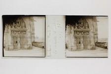Château d'Amboise Porte de la Chapelle Photo Stereo Verre Positive Vintage 1907