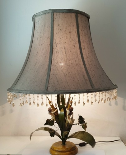 Lampe table metal tole - table, bois