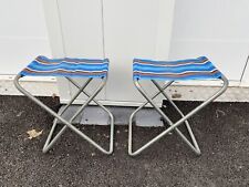 2 Tabourets Siege Pliant Camping Peche Plage Retro Quitch Vintage