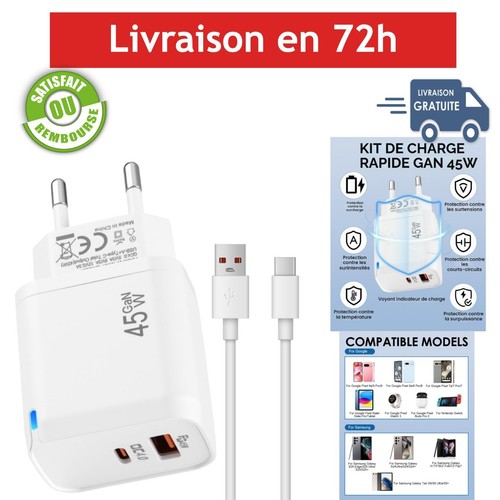 Chargeur usb 45w dual port - 45w,