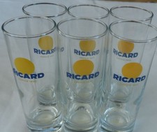 Lot 6 Verres Tube Ricard Neuf