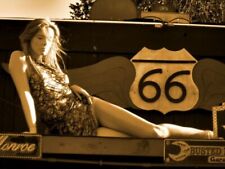 Plaque métal  route 66  30 X