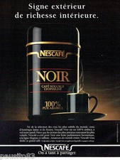 PUBLICITE ADVERTISING 125  1996  NESCAFE   café soluble NOIR pur arabica