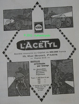 Publicite 1922 acetyl - publicite, de