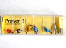 PREISER HO 1/87 N°21, 6 FIGURINES PERSONNE PERSONNAGE ASSIS HOMME FEMME CIVIL
