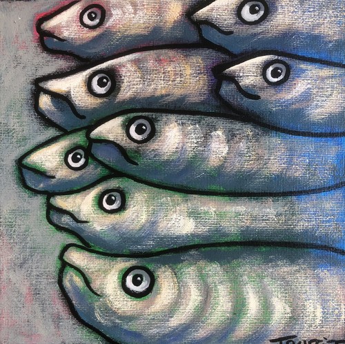 Tableau poissons sardines - poissons,