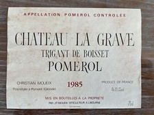 Étiquette Château La Grave Trigant de Boisset 1985 - Pomerol - 75 cl