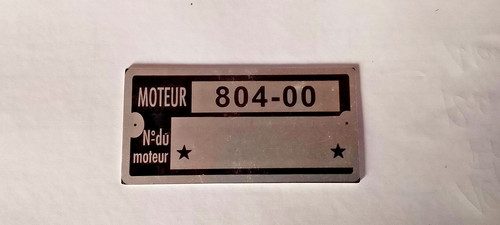 Plaque signalétique moteur - plaque,