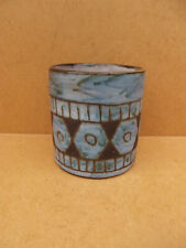 Petit vase rouleau à décor de frise graphique Vallauris A. Maunier vintage 60