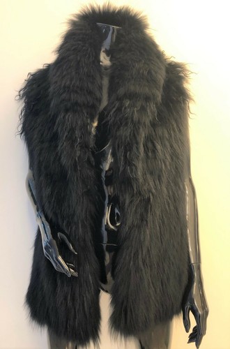 Veste renard noir col - renard,