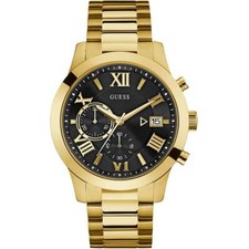 Montre Guess Atlas W0668G8 Montre Acier Or D'Or Chronographe Noir Homme 45 MM