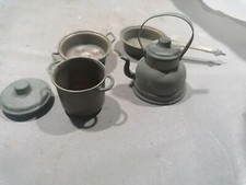 Dînette Miniature En Métal Pour Poupée Vintage