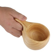 Tasse à Double Trou En Bois D’hévéa Tasse à Café KUKSA Tasse à Eau Tasse En OB