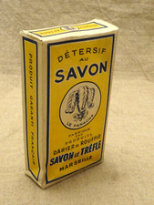Ancien paquet de lessive Le panache Savon le trèfle Marseille épicerie ancienne