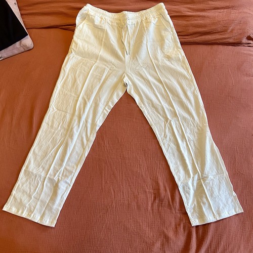 Pantalon lin blanc - pantalon,