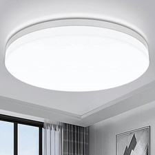 Plafonnier LED Rond Puissant 110V 36W 23CM Blanc Design Waterproof Salle de Bain