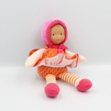 Doudou lutin poupée rose orange fleurs jupe COROLLE - 22824
