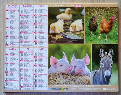 Calendrier poste 2022 - la,