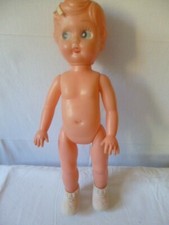 Poupée ancienne - Vintage - Yeux style betty Boop - 41 cm - cheveux moulés -