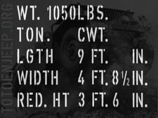 POCHOIR STENCIL MARQUAGE SHIPPING 1  REMORQUE 1/4T TRAILER BANTAM WILLYS . jeep