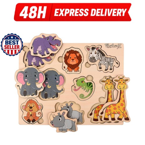 Puzzle bois bébé à 3 - en,