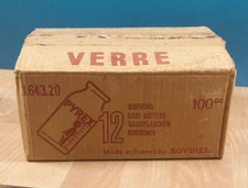 Anciens biberons en verre Pyrex Evian 100 cc Lot 3