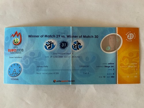 Ticket match uefa - euro, 2008