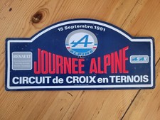 PLAQUE DE RALLYE MÉTAL JOURNÉE ALPINE CIRCUIT de CROIX en TERNOIS - 1991