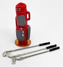 Poupées Maison Rouge Golf Sac & 3 Clubs 1:12 Échelle Miniature SPORTS Accessoire