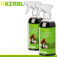 Kerbl 2x 500ml Spray Désinfectant Desino Jod Plus Haut la Cicatrisation Chevaux