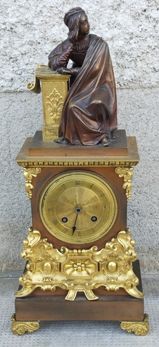 Pendule borne empire - borne, bronze