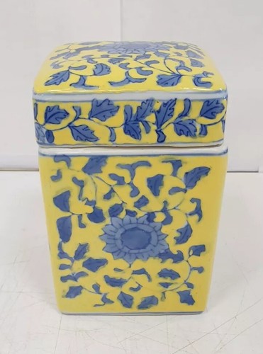 Pot couvert jaune bleu - pot,