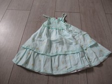 Robe été à volants vert d'eau avec des palmiers dorés taille 24 mois orchestra