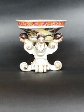 Saleron en porcelaine Meissen 18ème buste de femmes décor de fleurs céramique an