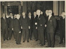 Italia, Pres. Saragat e Ministro Zelioli Lanzini Vintage  Tirage argentique 