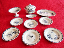 DINETTE FAIENCE CHOISY LE ROI 1920 - DECOR AUX OISEAUX - 11 PIECES IMPECCABLES