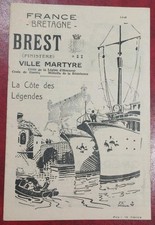 Brochure - Brest Ville Martyre, La Côte Des Légendes 1949 Illustration SEVELLEC
