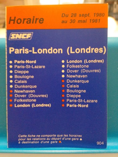 Horaires paris london londres - paris,