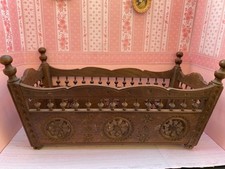 ANCIEN GRAND BERCEAU LIT BOIS BRETON POUR POUPEE BLEUETTE BAMBINO OURS