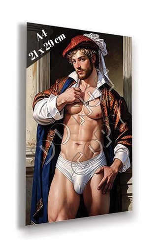 Homme musclé barbu - , nu