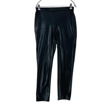 Maison 123 Femme Noir Slim Fit Cuir Écologique Pantalon Taille Eur 38 W28